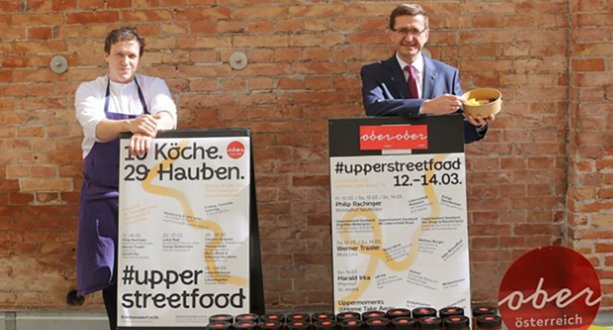 Philipp Rachinger und Landesrat Markus Achleitner, upperstreetfood 2021